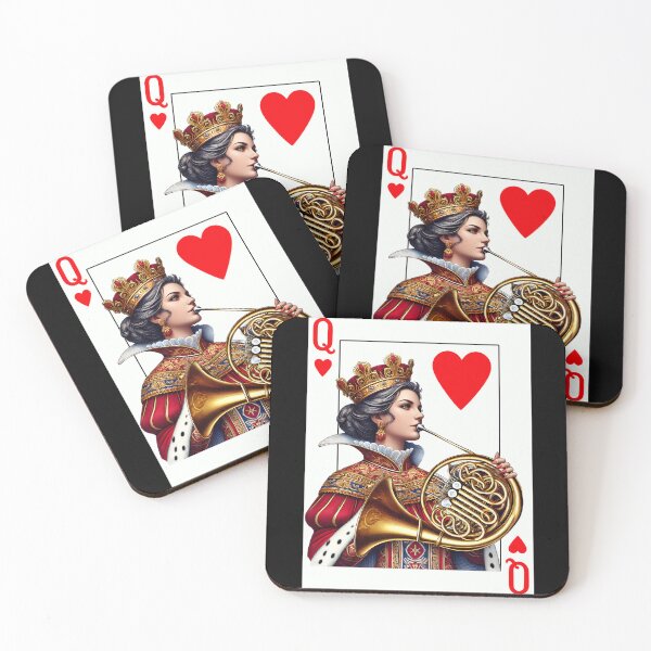 Item preview, French Horn Player Queen Of Hearts French Hornist Game Card designed and sold by Kimberley King Art  King Art.