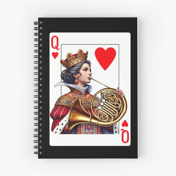 Item preview, French Horn Player Queen Of Hearts French Hornist Game Card designed and sold by Kimberley King Art  King Art.