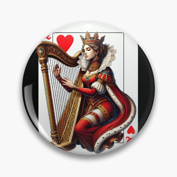 Item preview, Harp Player Queen Of Hearts Harpist Game Card designed and sold by Kimberley King Art  King Art.
