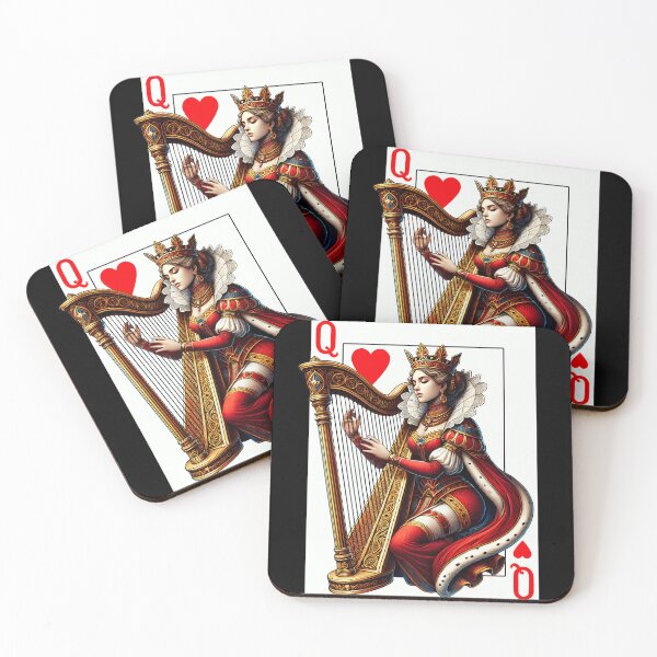 Item preview, Harp Player Queen Of Hearts Harpist Game Card designed and sold by Kimberley King Art  King Art.