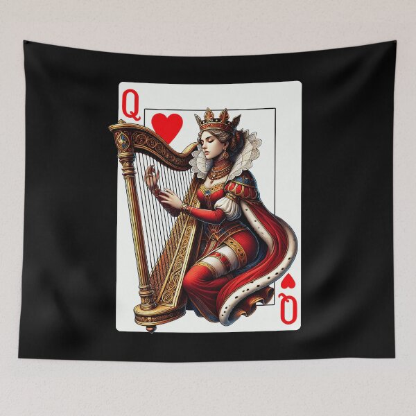Item preview, Harp Player Queen Of Hearts Harpist Game Card designed and sold by Kimberley King Art  King Art.