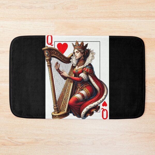 Item preview, Harp Player Queen Of Hearts Harpist Game Card designed and sold by Kimberley King Art  King Art.
