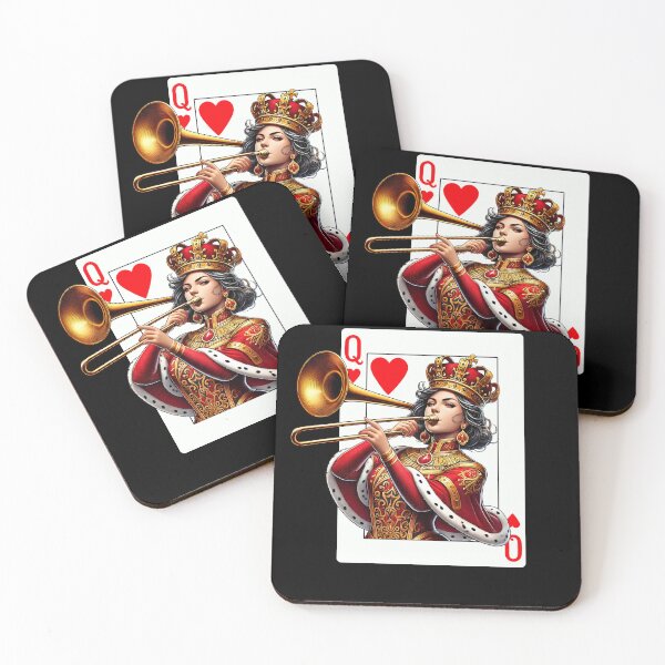 Item preview, Trombone Player Queen Of Hearts Trombonist Game Card designed and sold by Kimberley King Art  King Art.