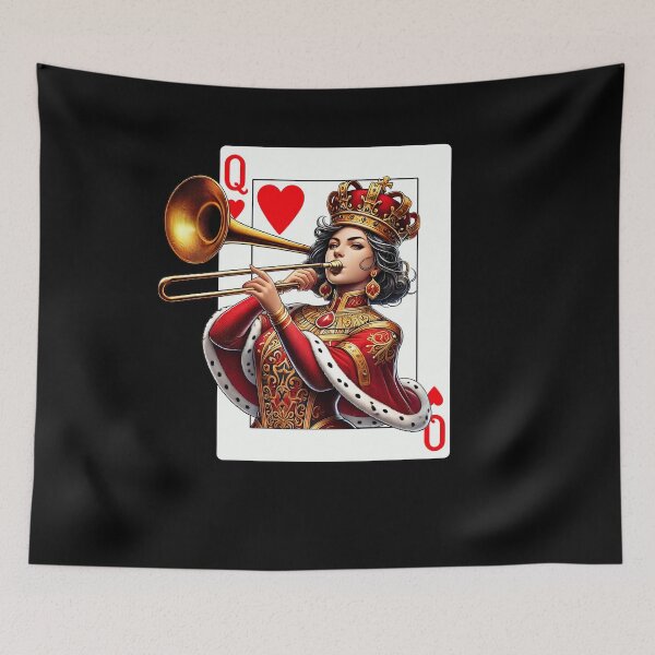 Item preview, Trombone Player Queen Of Hearts Trombonist Game Card designed and sold by Kimberley King Art  King Art.