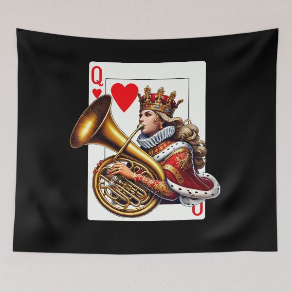 Item preview, Tuba Player Queen Of Hearts Tubaist Game Card designed and sold by Kimberley King Art  King Art.