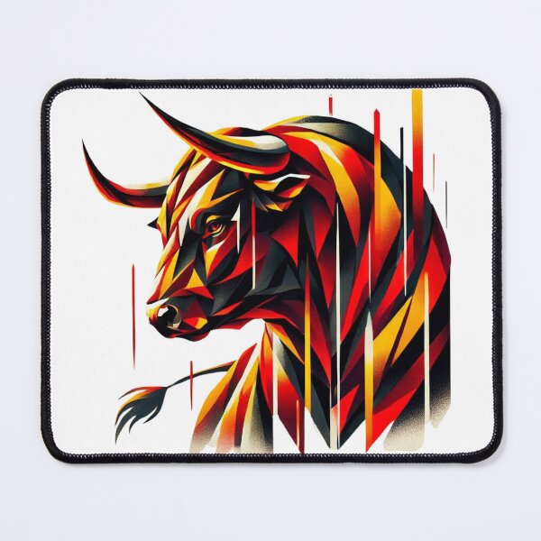 Item preview, The Cubist Bull - Abstract Art with the Colors of the Spanish Flag designed and sold by FusiTink.