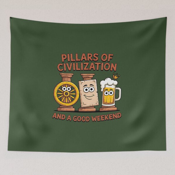 Item preview, Pillars Of Civilization And The Weekend Cartoon Ancient designed and sold by SurrealArtSzysz.