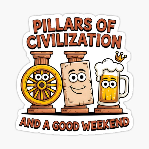 Item preview, Pillars Of Civilization And The Weekend Cartoon Ancient designed and sold by SurrealArtSzysz.