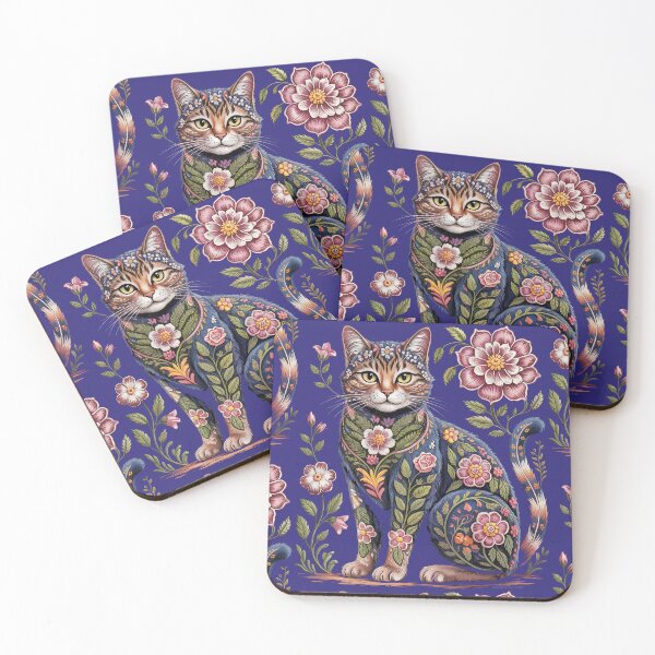 Item preview, Floral Fantasy Cat – Botanical Beauty in Bloom designed and sold by Sepinik.