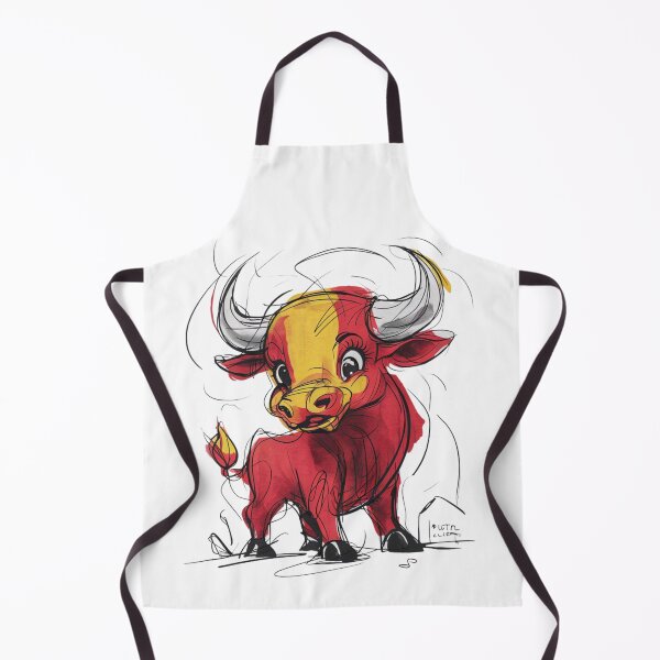 Item preview, Bull Spain - Cartoon Bull with National Colors designed and sold by FusiTink.