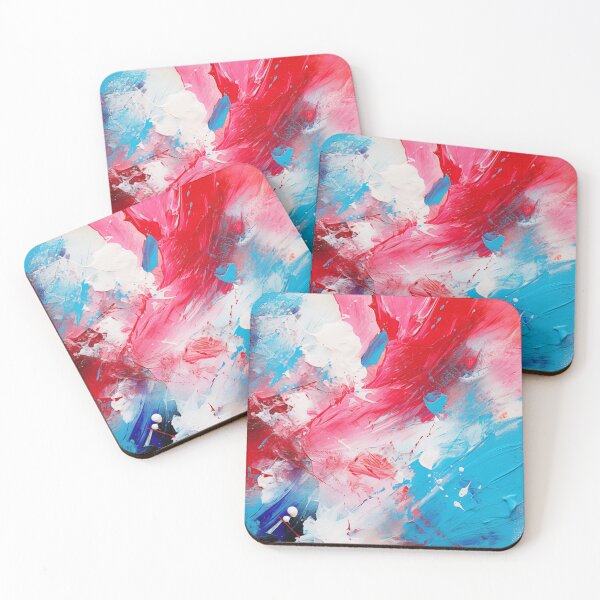 Item preview, Red White And Royal Blue Spots - Abstract Oil Colors designed and sold by GrinGalore.