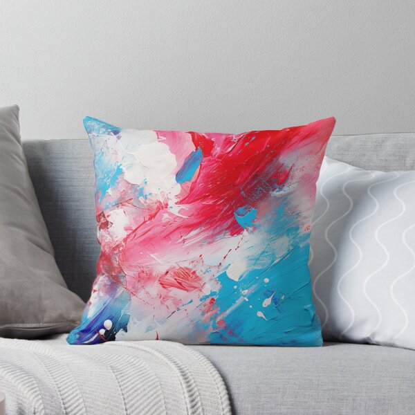 Item preview, Red White And Royal Blue Spots - Abstract Oil Colors designed and sold by GrinGalore.