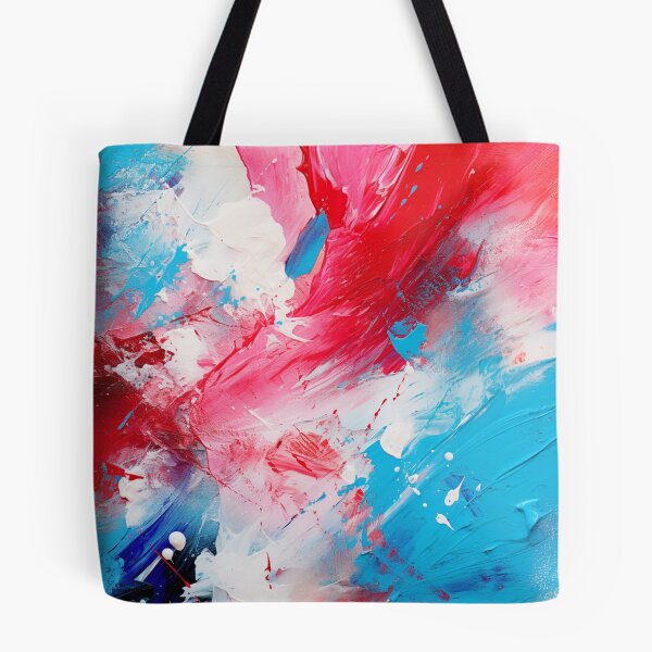 Item preview, Red White And Royal Blue Spots - Abstract Oil Colors designed and sold by GrinGalore.