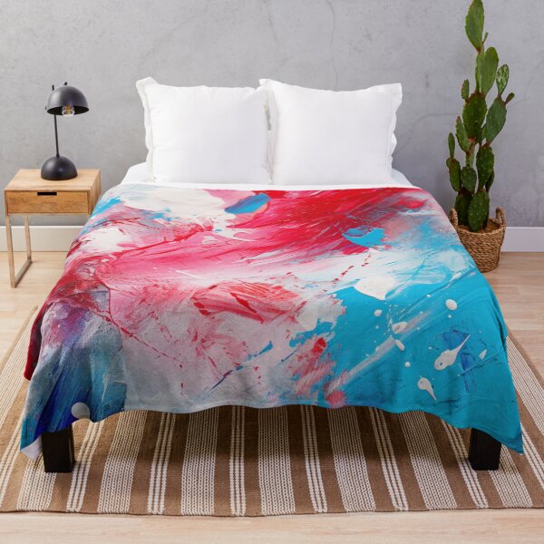 Item preview, Red White And Royal Blue Spots - Abstract Oil Colors designed and sold by GrinGalore.