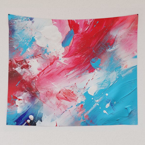 Item preview, Red White And Royal Blue Spots - Abstract Oil Colors designed and sold by GrinGalore.