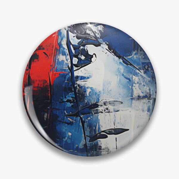 Item preview, Red White Royal Blue Spots - Abstract Oil Colors designed and sold by GrinGalore.
