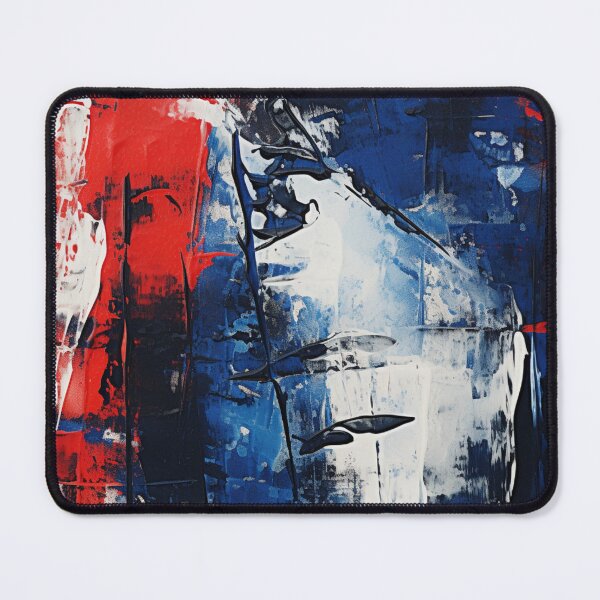 Item preview, Red White Royal Blue Spots - Abstract Oil Colors designed and sold by GrinGalore.
