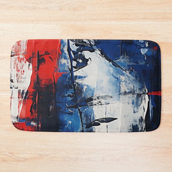 Item preview, Red White Royal Blue Spots - Abstract Oil Colors designed and sold by GrinGalore.