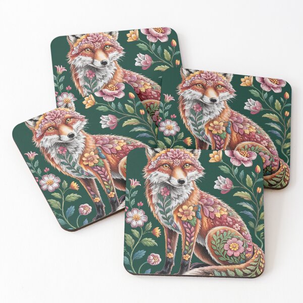 Aperçu de l'œuvre Floral Fox – L'esprit enchanté de la nature créée et vendue par Sepinik.
