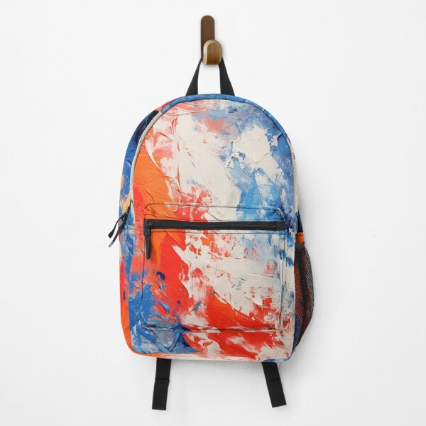 Item preview, Red White Royal Blue Strokes - Abstract Oil Colors designed and sold by GrinGalore.