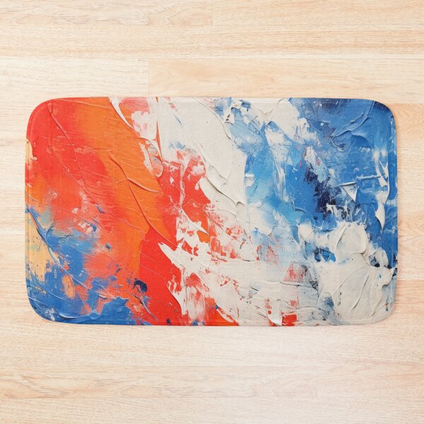 Item preview, Red White Royal Blue Strokes - Abstract Oil Colors designed and sold by GrinGalore.