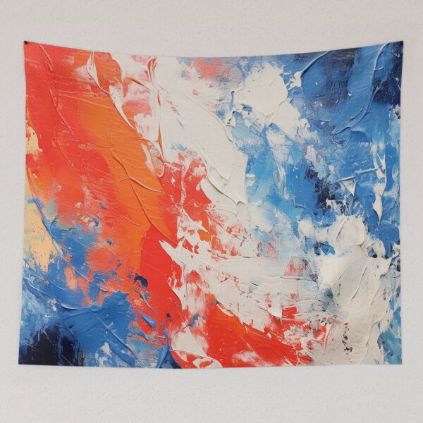 Item preview, Red White Royal Blue Strokes - Abstract Oil Colors designed and sold by GrinGalore.