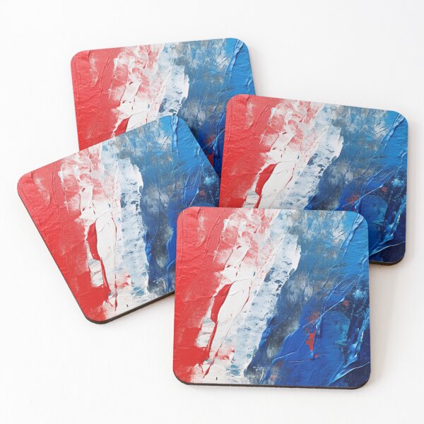 Item preview, Red White Blue Strokes - Abstract Oil Colors designed and sold by GrinGalore.