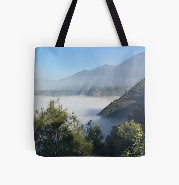 Green Mountain Mist All Over Print Tote Bag