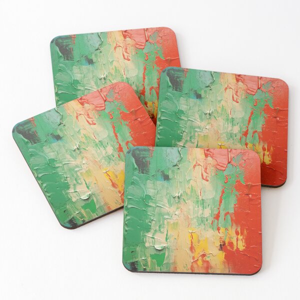 Item preview, Green Yellow Red Strokes - Abstract Oil Colors designed and sold by GrinGalore.