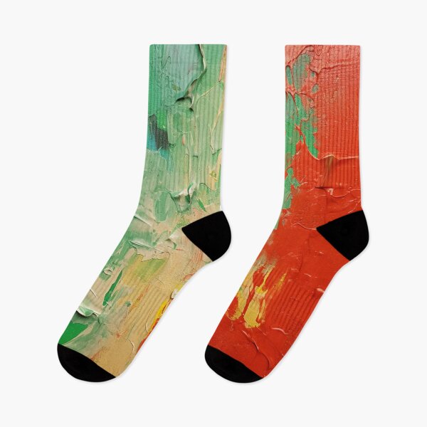 Item preview, Green Yellow Red Strokes - Abstract Oil Colors designed and sold by GrinGalore.