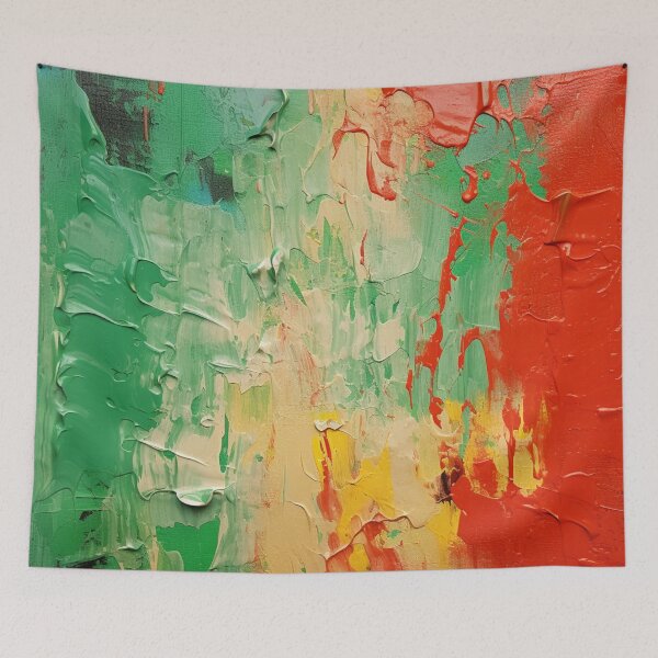 Item preview, Green Yellow Red Strokes - Abstract Oil Colors designed and sold by GrinGalore.
