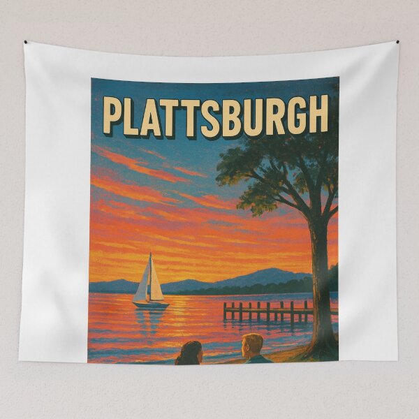 Item preview, Plattsburgh New York Lake Champlain Waterfront Sunset Scenic North Country USA designed and sold by Aryabek.
