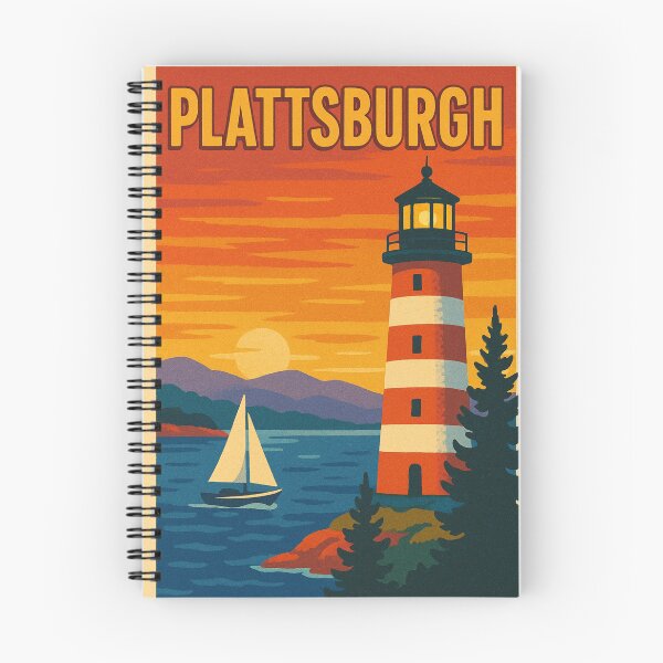 Item preview, Plattsburgh New York Lake Champlain Lighthouse Sailboat Sunset Scenic Upstate USA designed and sold by Aryabek.