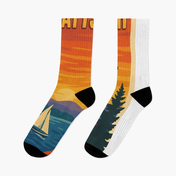 Item preview, Plattsburgh New York Lake Champlain Lighthouse Sailboat Sunset Scenic Upstate USA designed and sold by Aryabek.