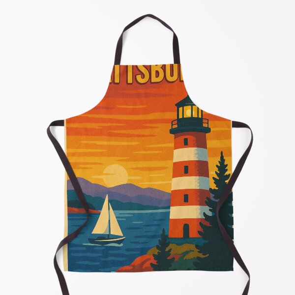 Item preview, Plattsburgh New York Lake Champlain Lighthouse Sailboat Sunset Scenic Upstate USA designed and sold by Aryabek.