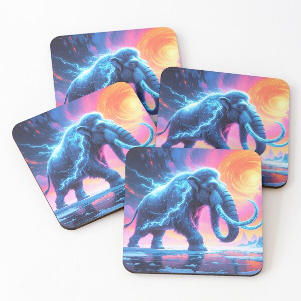 Item preview, Cyber Mammoth Marching Through the Frozen Neon Wastes designed and sold by Blueangelgal.