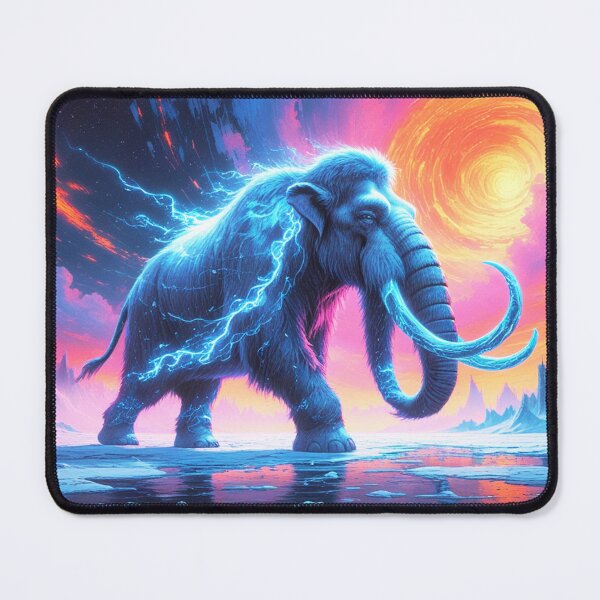 Item preview, Cyber Mammoth Marching Through the Frozen Neon Wastes designed and sold by Blueangelgal.