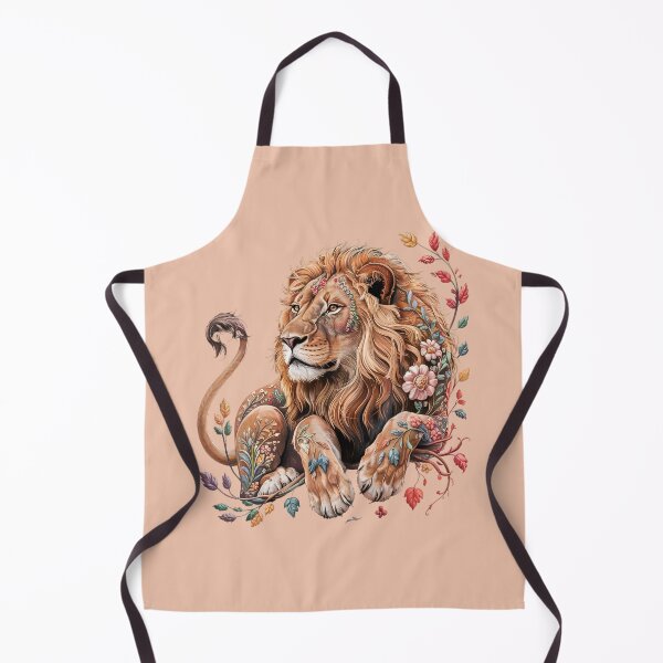 Item preview, Regal Lion with Floral Embroidery – Wild Majesty Reimagined designed and sold by Sepinik.