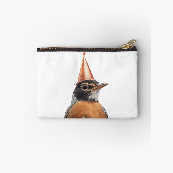 Item preview, American Robin bird Wearing Birthday Party Hat designed and sold by LazyOwlStore.