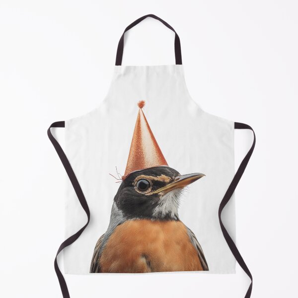 Item preview, American Robin bird Wearing Birthday Party Hat designed and sold by LazyOwlStore.