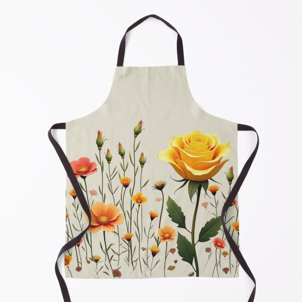 Item preview, Wildflowers and a Yellow Rose to the Right #2 - Ivory Cream Background #5010ICR designed and sold by Wildflower Rose.