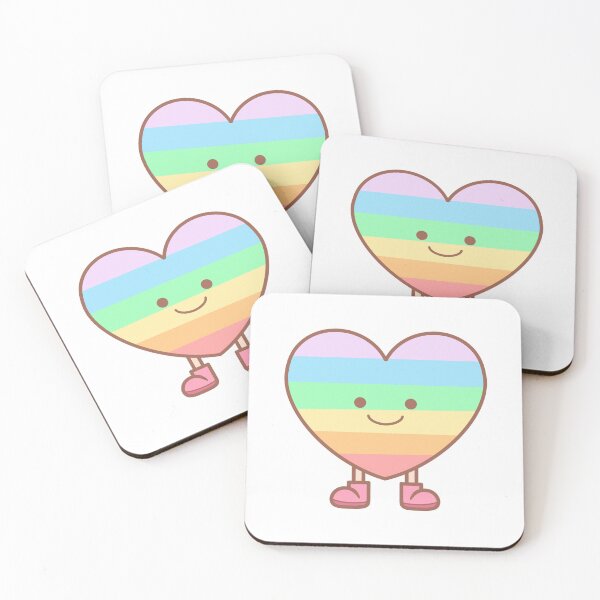 Item preview, cute rainbow heart character pride month set designed and sold by nuchz.