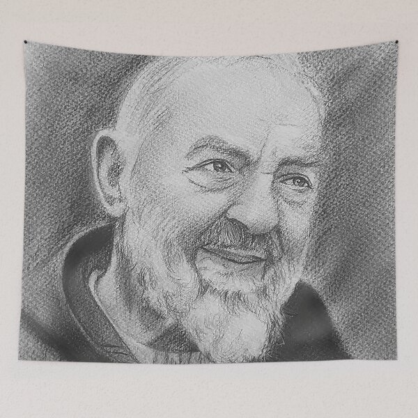 Item preview, Padre Pio Pencil Portrait – Hand-Drawn Catholic Saint Sketch Art Print designed and sold by ConorKeeganArt.