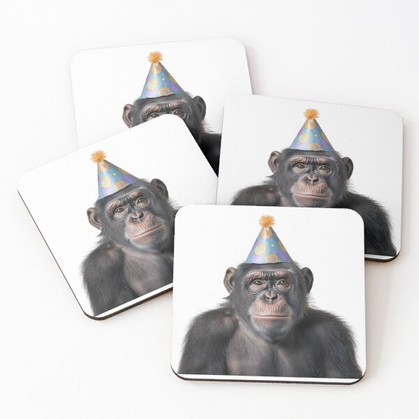 Item preview, Ape Wearing Birthday Party Hat designed and sold by LazyOwlStore.