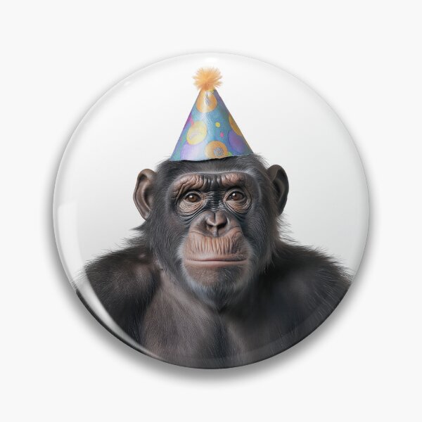 Item preview, Ape Wearing Birthday Party Hat designed and sold by LazyOwlStore.