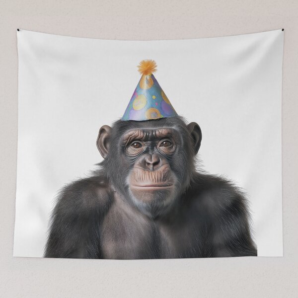 Item preview, Ape Wearing Birthday Party Hat designed and sold by LazyOwlStore.