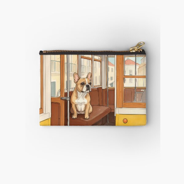 Item preview, French Bulldog on Tram 28 – Lisbon Travel Watercolor Print designed and sold by Simple_Lines2025.