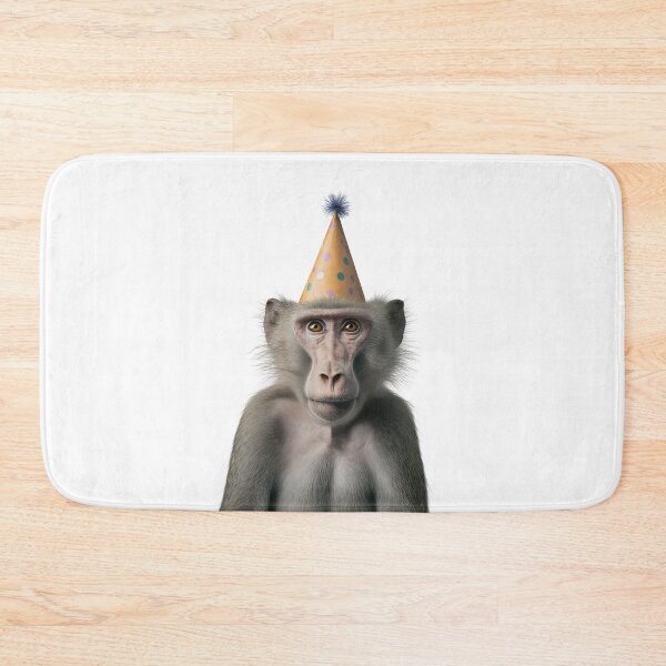 Item preview, Baboon Wearing Birthday Party Hat designed and sold by LazyOwlStore.