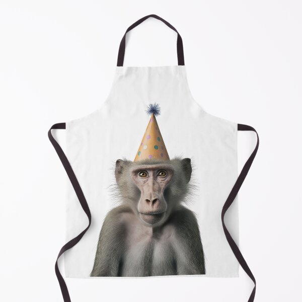 Item preview, Baboon Wearing Birthday Party Hat designed and sold by LazyOwlStore.