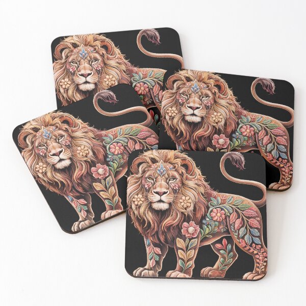 Item preview, Floral King – Embroidered Lion in Full Glory designed and sold by Sepinik.